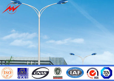China ISO Standard Solar Street Light Poles , Tubular Steel Pole 6-15m Color Customized supplier