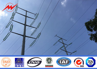 China Electrical Steel Power Pole Metal Power Poles For 10M 33kv Transmission Line supplier