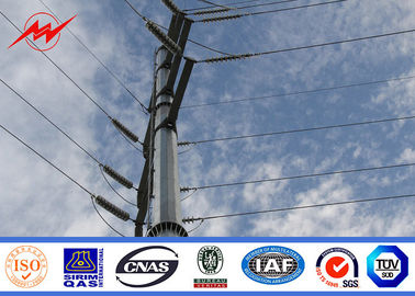 China Polygonal 80ft 69kv Metal Steel Electricity Distribution Poles With Mast Galvanized Structure supplier