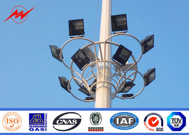 China 12 Sides 50M Electric High Mast Lighting Poles With Aotumatic Hoisting System supplier