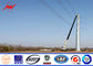 Conical 3.5mm thickness electric power pole 22m height with three sections for transmission supplier