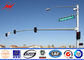 Signal Customized Galvanized Traffic Light Pole , Gr50 7M 11M Bracket Road Light Poles supplier