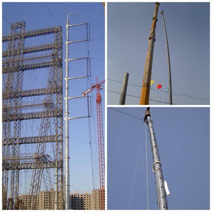 Steel Lattice Masts 75ft 80ft Utility Flange Pole High Voltage Tower Overhead Transmission Line 1