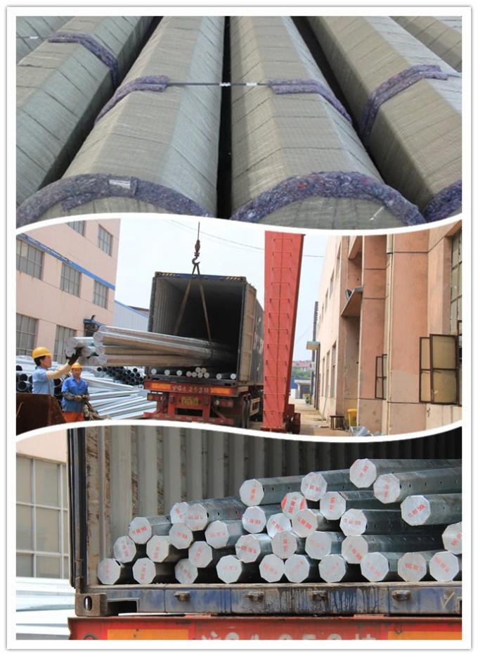 Multi Sided Galvanized Steel Utility Distribution Power Poles For Electrical Project 2