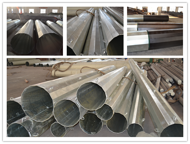 Hot Dip Galvanized Steel Philippines Metal Utility Poles For Utility Transmission Line 0