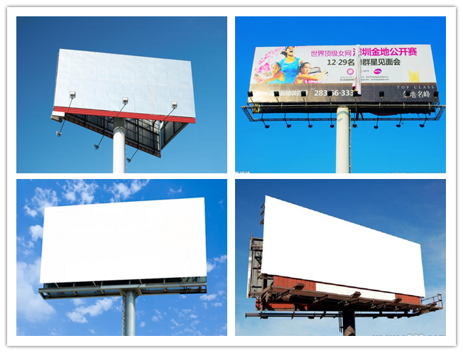 Multi Color Roadside Outdoor Billboard Advertising , Steel Structure Billboard 0