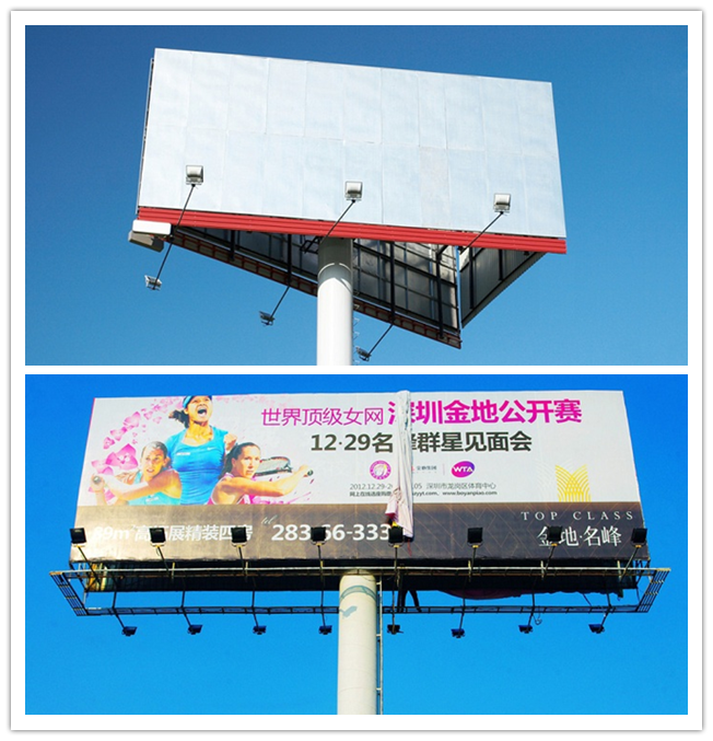 Galvanized steel Multi Color Roadside Outdoor Billboard Advertising 3M height 2