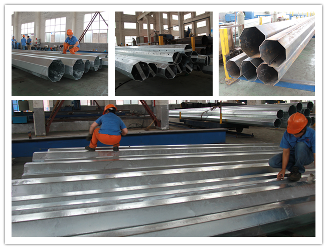 Electrical Steel Utility Pole / Steel Transmission Poles For Power Distribution Line Project 1