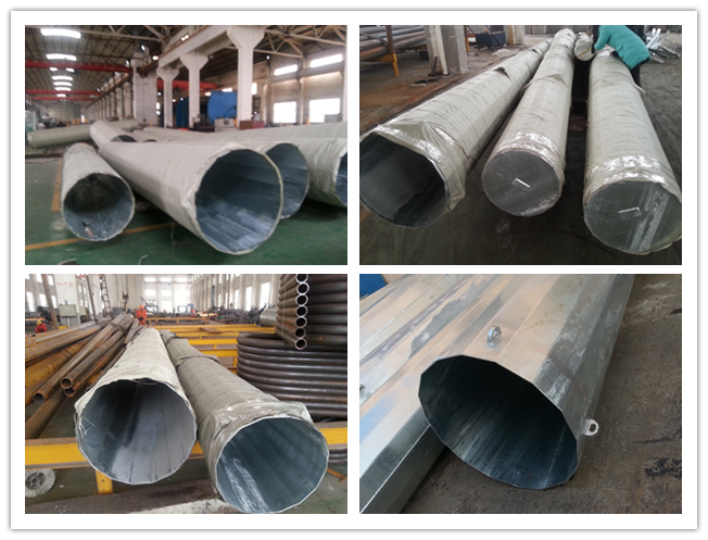 3 mm Thickness Steel Utility Electric Power Poles For Power Transmission Line Project 1