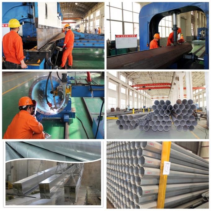 Distribution Steel Tubular Tower Pole / Galvanized Metal Pole For Electric Industry 1