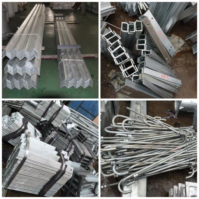 Distribution Steel Tubular Tower Pole / Galvanized Metal Pole For Electric Industry 0