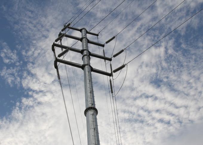 Electrical Steel Power Pole Metal Power Poles For 10M 33kv Transmission Line 0