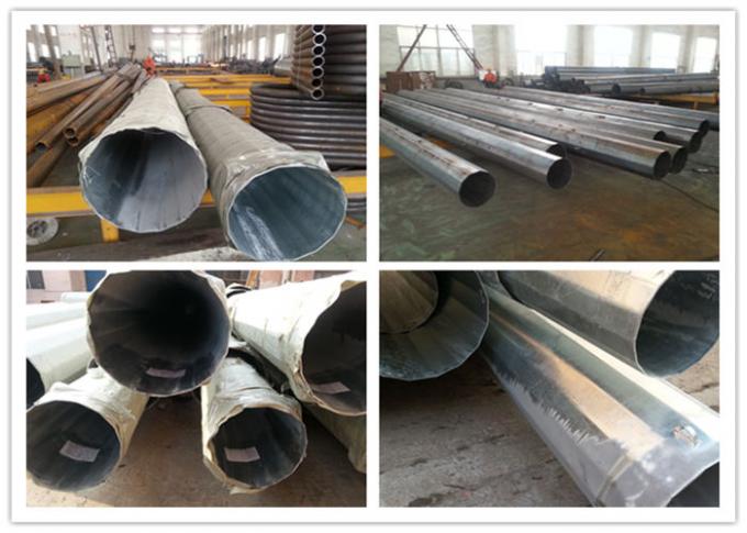 Round / Conical 220kv Electrical Power Transmission Poles For Distribution Line Project 0