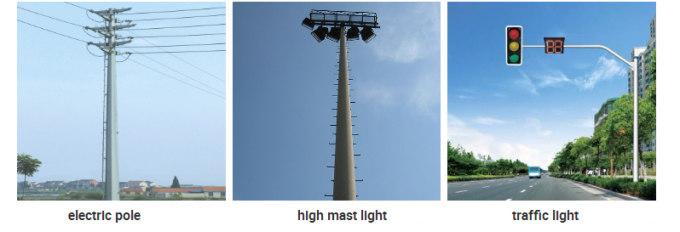 Hot Dip Galvanization 10m 11m Electric Power Poles Column For Uruguay 1