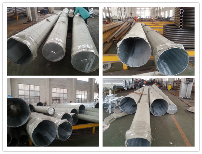 Round 10kv ~ 550kv Power  Steel Tubular Pole For Transmission Line Project 2