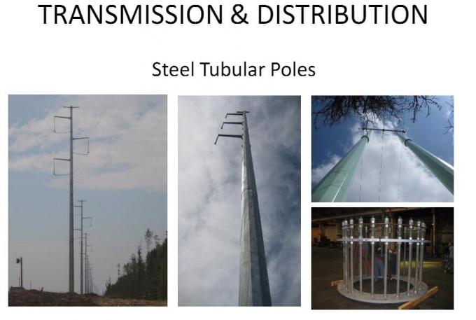 12M 16KN Steel Tubular Electric Pole For Distribution Line Transmission Project 2