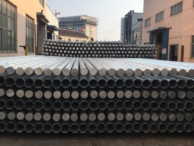 35ft 127-248mm Tubular Steel Power Pole 2.75 / 3mm Thick Hot Dip Galvanized 0