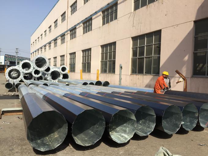 Hot Dip Galvanized Steel Transmission Pole With Q345 Q460 Material 2