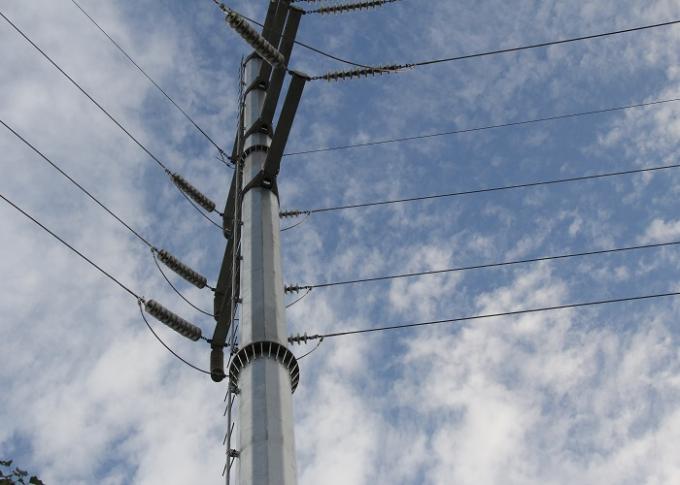 18m 20m 25m Galvanized Power Transmission Poles For 110 Kv Cables Power Coating 0