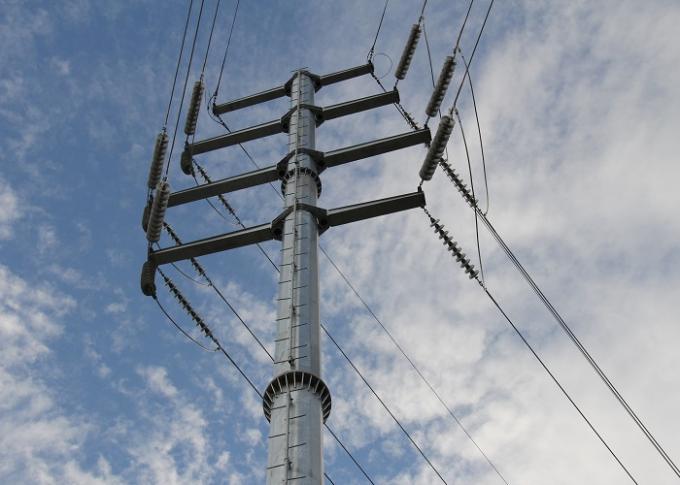 18m 20m 25m Galvanized Power Transmission Poles For 110 Kv Cables Power Coating 2
