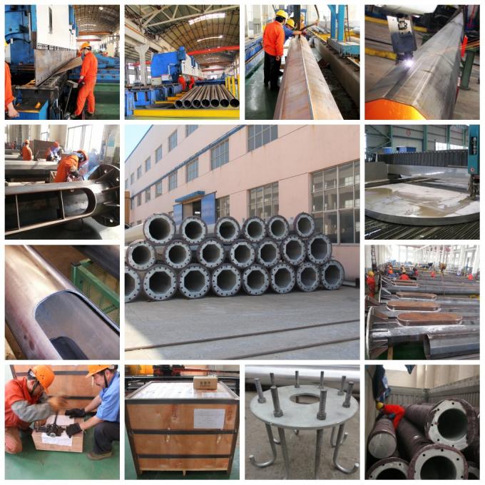 Hot Dip Galvanized Q345 GR65 Electric Power Pole For Longevity And Corrosion Resistance 0